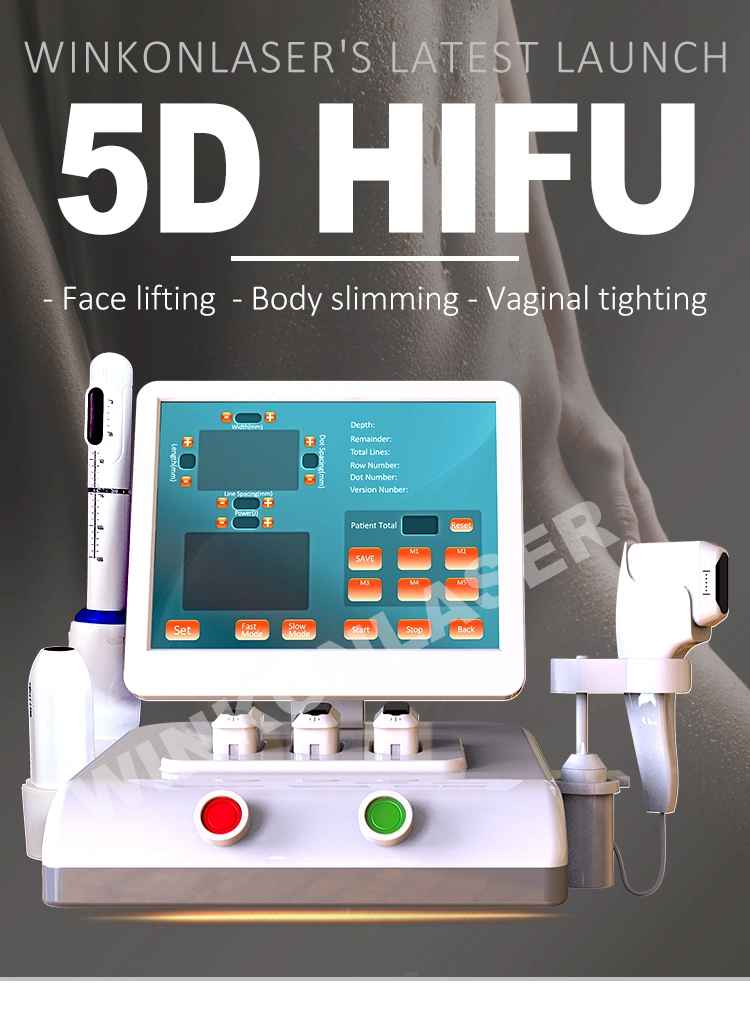 5D Hifu Korea Focused Ultrasound Vaginal Tightening Face Lift Body Slimming Beauty Machine