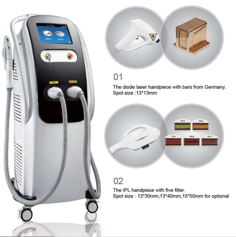 Diode Laser + IPL 2 in 1 System Beauty Salon Machine for Hair Removal