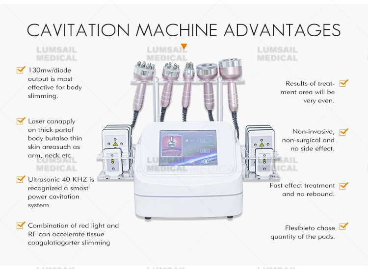 Cavitation 40K Lipolaser Vacuum Therapy Weight Loss RF Body Slimming Vacuum Cavitation System S Shape Machine OEM ODM