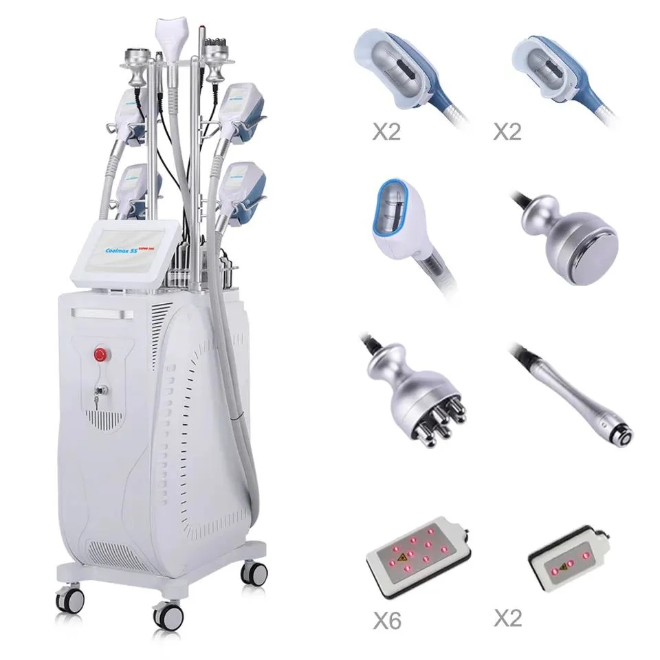 Hot Sale Multifunction 40K Cavitation RF Lipo Laser 360 Cryolipolysis Machine with 5 Handles