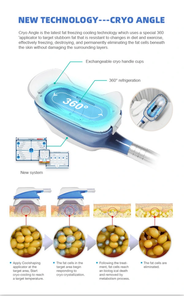 7 in 1 360 Degree Fat Freeze Cryolipolysis Cool Tech Beauty Salon Equipment with 40K Cavitation RF Lipolaser