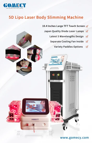 5D Lipo Laser Аппарат для похудения Lipolaser 650nm Диодная терапия красным светом